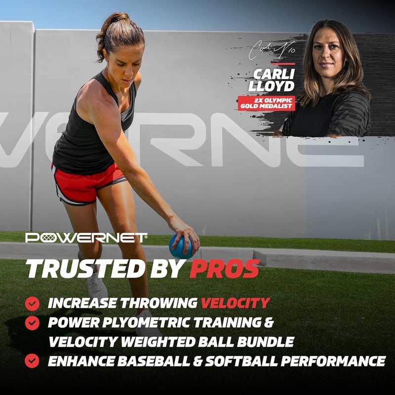 PowerNet Power Plyometric Training and Velocity Weighted Ball Bundle, Softball & Baseball Training Equipment to Increase Velocity & Strength, Sand-Filled Mixed Size and Weighted Balls - Image 2